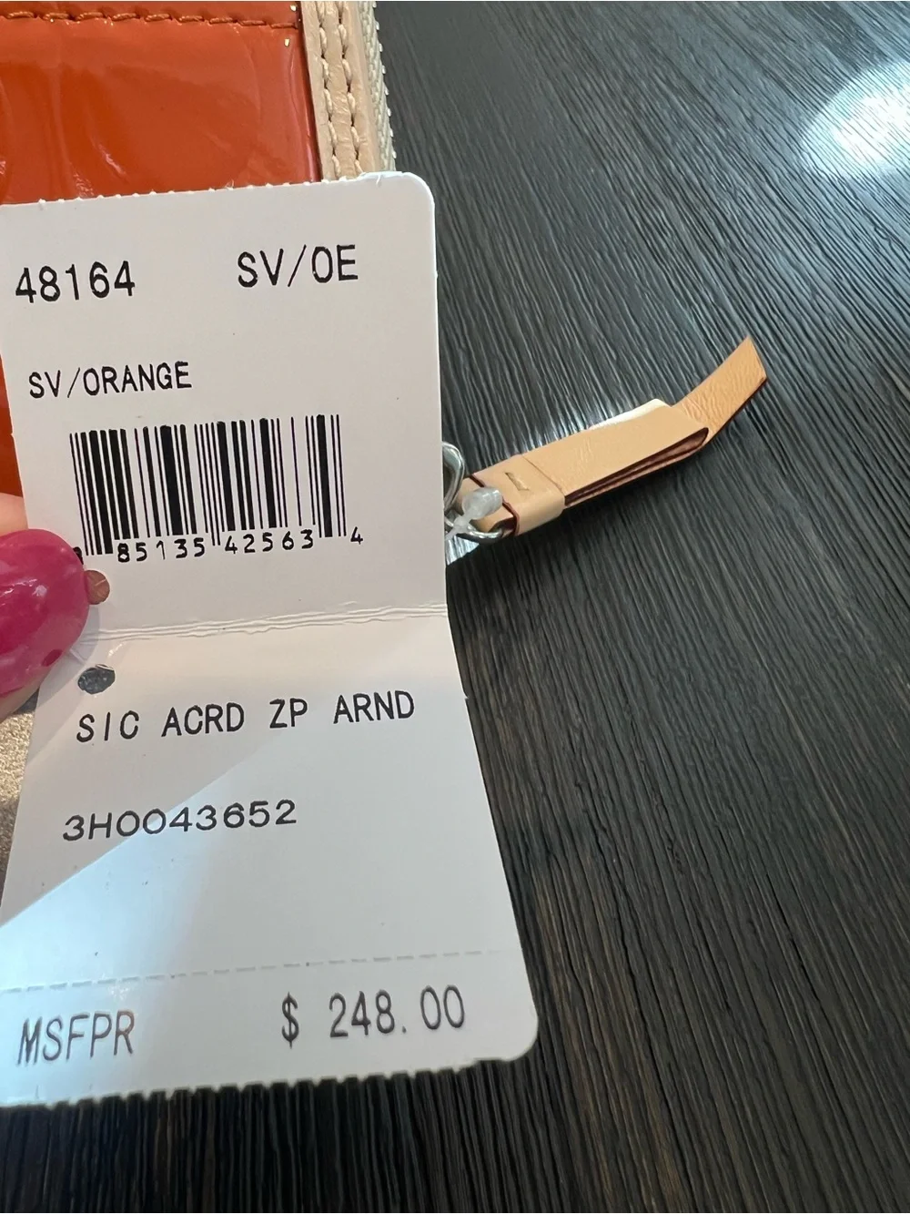 NWT Signature Accordion Zip Around Wallet in Orange